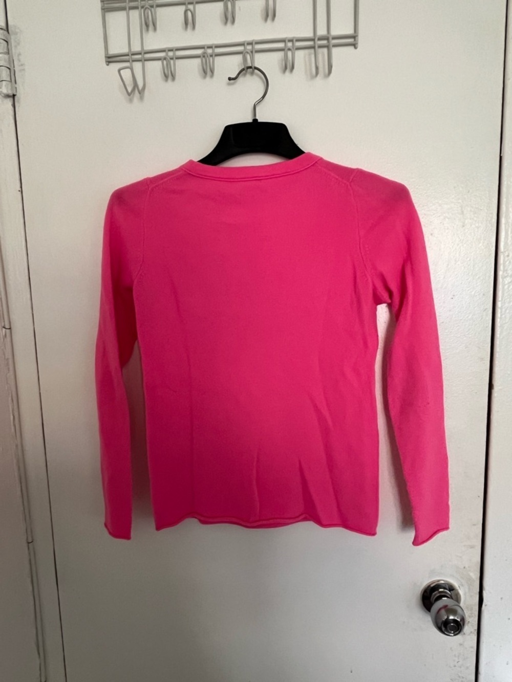 J. Crew Bright Pink Cashmere Crewneck Sweater. - Picture 2 of 4